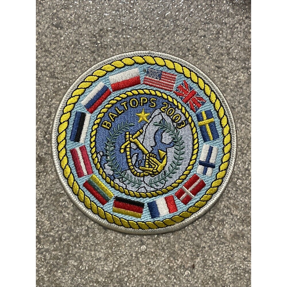 Vintage Navy Baltops 2003 Round Patch Nautical Memorabilia 4.5” Baltic Operation